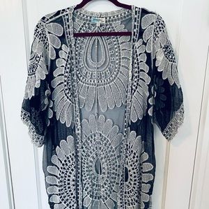 Lace Detail Kimono Shawl